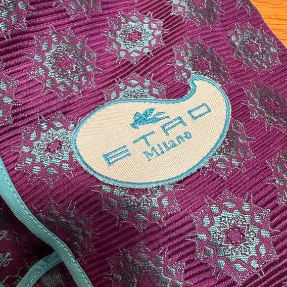 Etro Purple Printed Blazer 46 - Picture 5 of 9